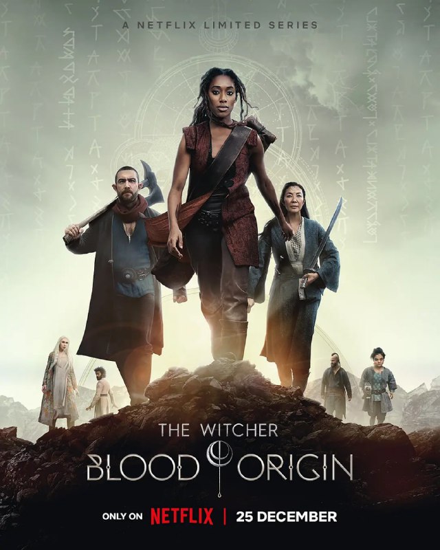 名称：猎魔人：血源 The Witcher: Blood Origin (2022)  杨紫琼描述：聚焦《猎魔人》事件前1200年的精灵世界和文明，探索第一个猎魔人的起源，和什么事件导致了著名的大灾难“世界交汇”：人类、怪物、精灵的世界会合而为一，大量知识永久消失，历史被改写
