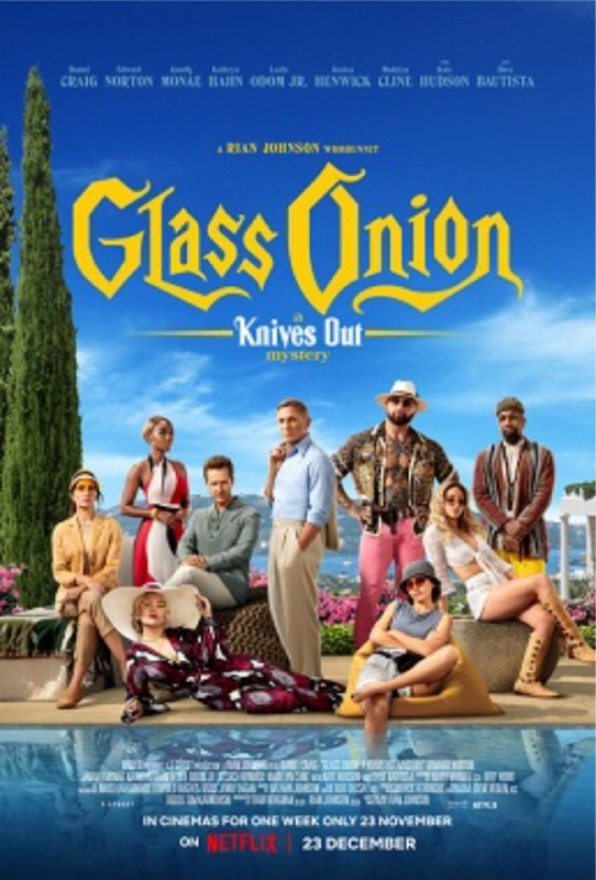 名称：利刃出鞘2 4K(2160P)描述：Glass Onion: A Knives Out Mystery影片年代：2022影片产地：美国对白语言：英语影片字幕：中字外挂字幕电影简介：贝努瓦·布兰克回归，在莱恩·约翰逊的最新侦探故事中破解层层谜团