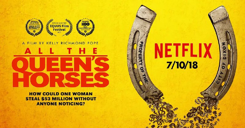 名称：All the Queen's Horses (2017)描述：2012 年，Crundwell 作为美国历史上最大的市政欺诈肇事者被捕，作为伊利诺伊州市中心城市迪克森的审计长和财务主管，他贪污了超过 5000 万美元
