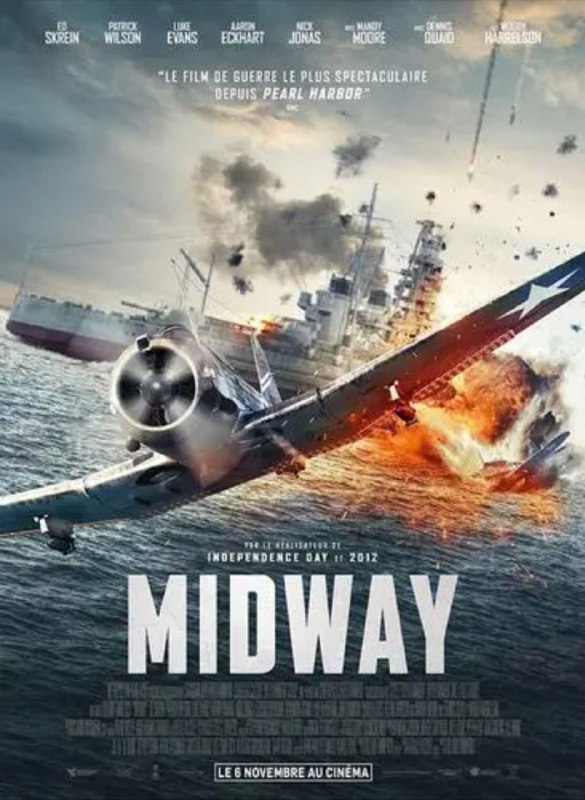 名称：决战中途岛  4K(2160P)                     REMUX (蓝光 原盘)描述：Battle of the Midway影片年代：2019影片产地：美国对白语音：英语影片字幕：中英外挂字幕电影简介：1942年，日本在袭击珍珠港六个月后将目光聚集中途岛，想借此机会将美国太平洋舰队残余的军舰引到中途岛一举歼灭